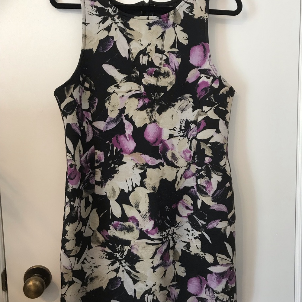 Allen B. By Allen Schwartz Black and Purple Floral Mini Dress